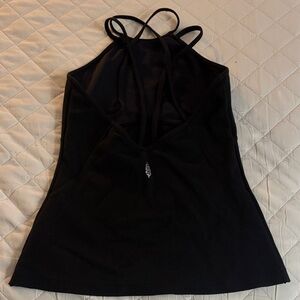 Free people movement Black high neck Strappy tank Top